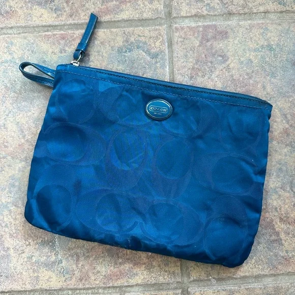 Coach Blue Cosmetic Bag - Picture 1 of 5